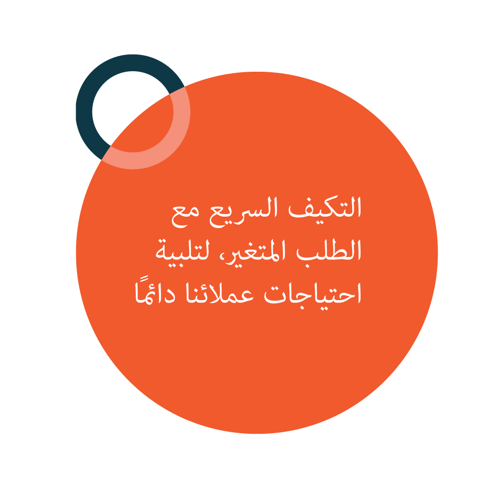 التكيف السريع مع الطلب المتغير، لتلبية احتياجات عملائنا دائمًا